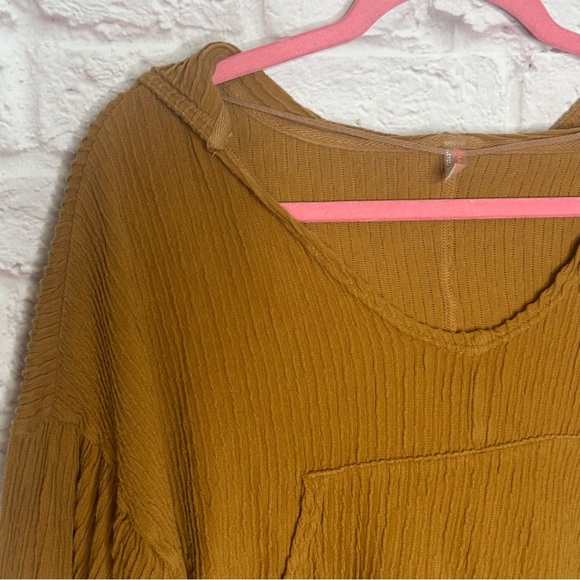 Free People Movement V-Neck Hooded Pullover Long
sleeve Sweatshirt-Ribbed - Picture 5 of 10